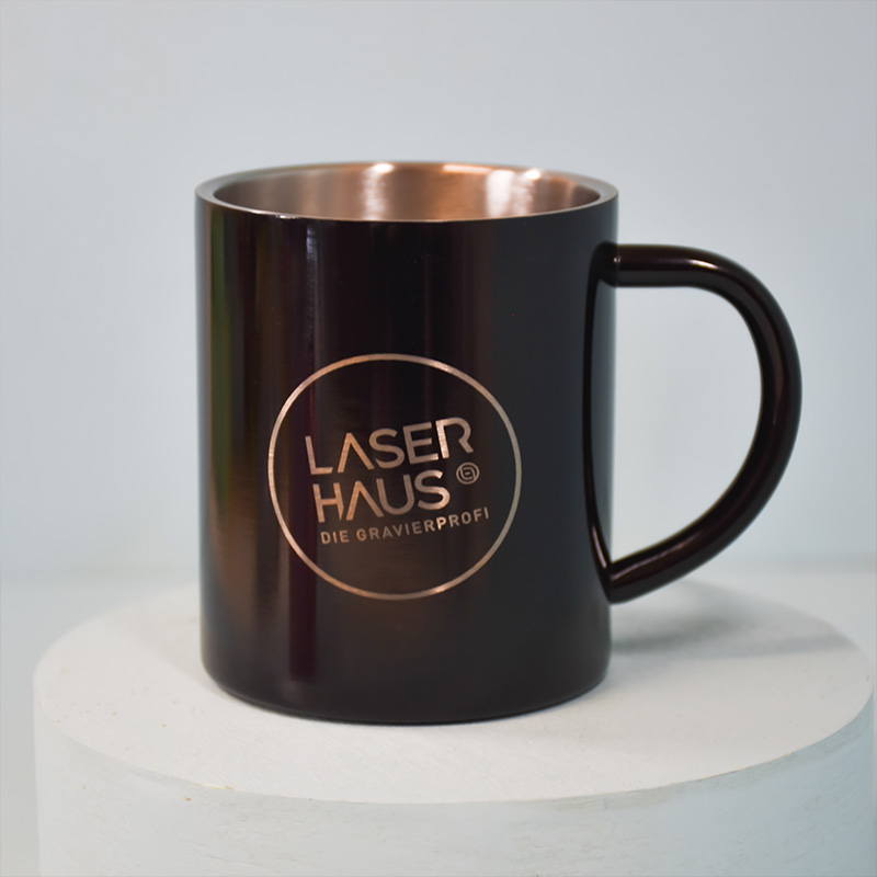 Metalltasse mit Gravur "WildCup"