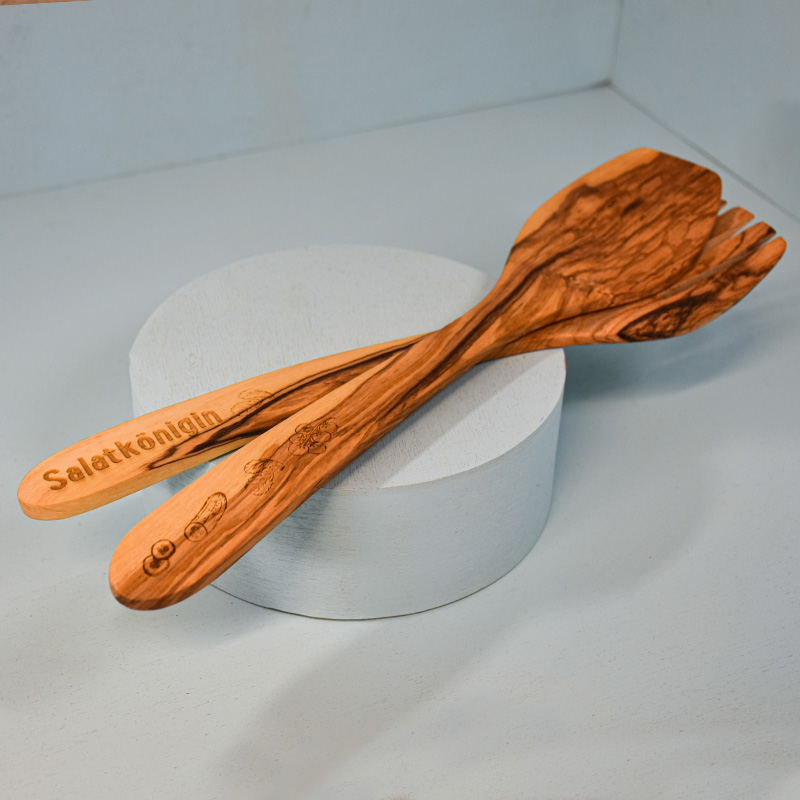 Salatbesteck mit Gravur "SaladToss"