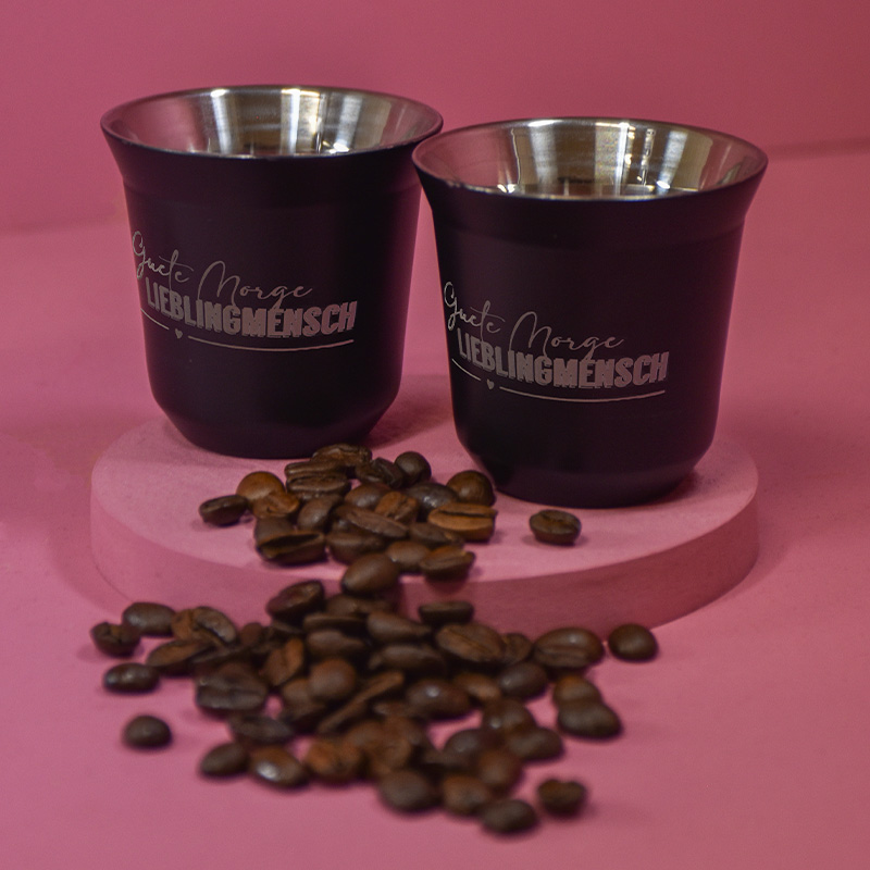 Espresso-Cups 2er Set mit Gravur "CoffeeSip"