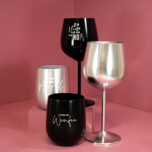 Weinglas & Becher Set mit Gravur 